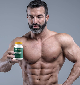 Deca-Max: Review of CrazyBulk's Legal Alternative to Deca-Durabolin Male bodybuilder holding a new container of CrazyBulk DecaDuro