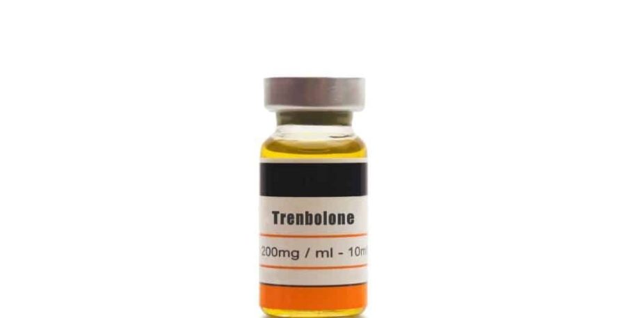 Trenbolone vial on white background