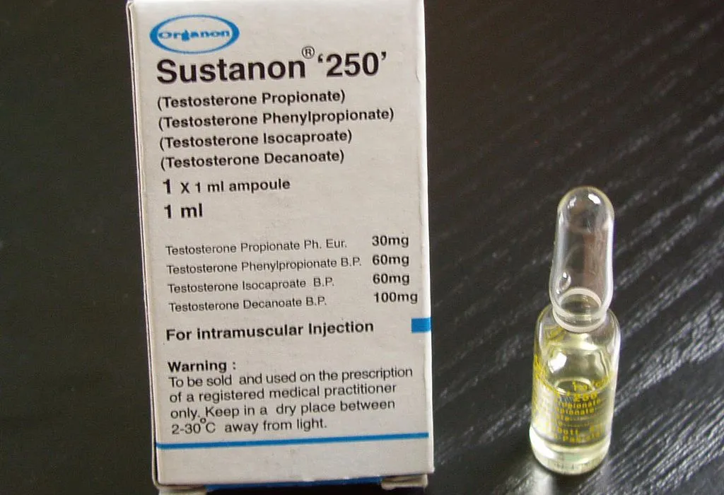 Sustanon box and injection vial.