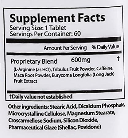 TEST-600x supplement facts label