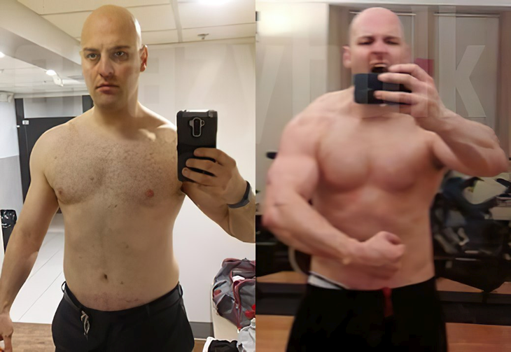HGH-X2 customer selfies comparing both before and after results.