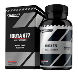CrazyBulk IBUTA 677 legal SARM supplement bottle front view.