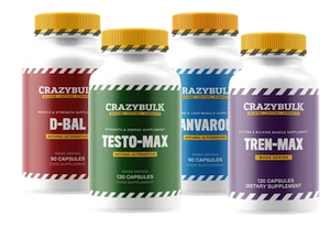 Crazy Bulk Strength Stack bottles against a white background