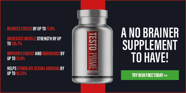 Can Overtraining Lower Testosterone? Signs You Need More Recovery Bottle of TestoPrime supplement with bulletpoint list of benefits.